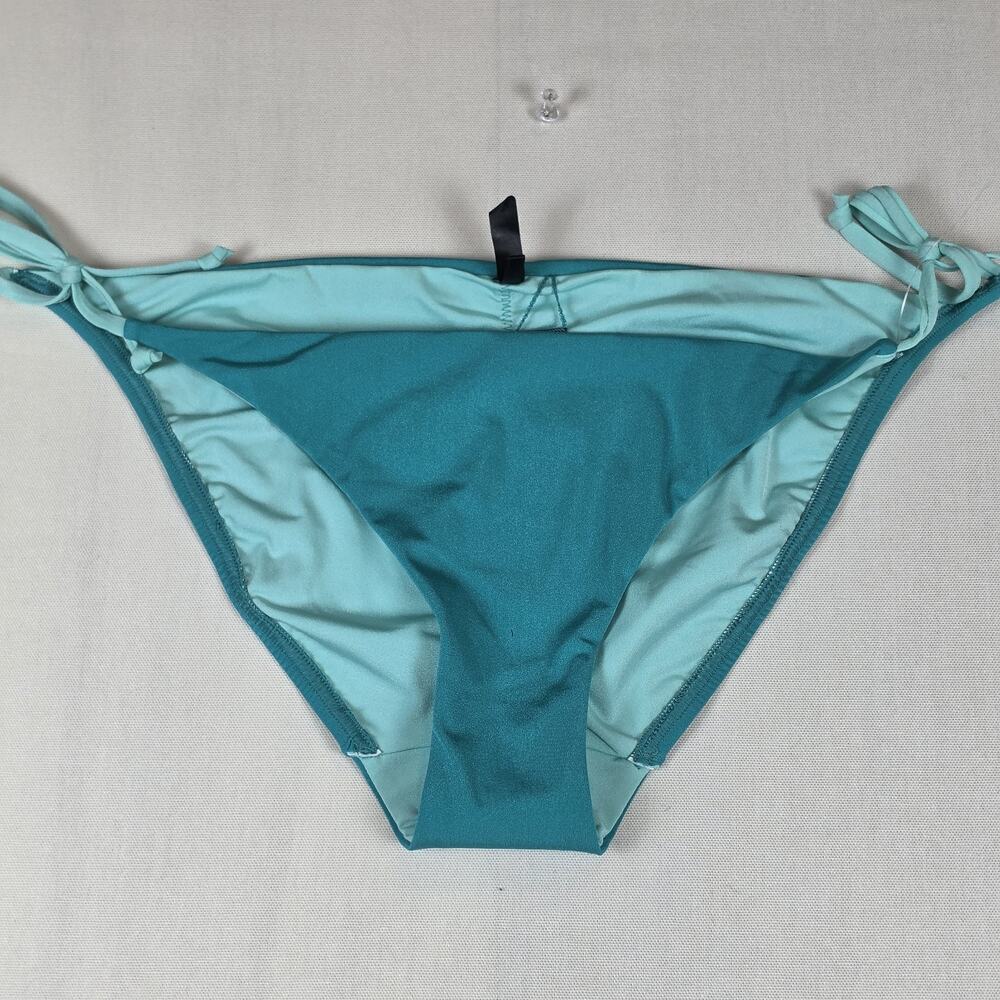 A.Ché Teal Tie Side Bikini Bottom Women's Size M Ruched Back Swimwear NWOT